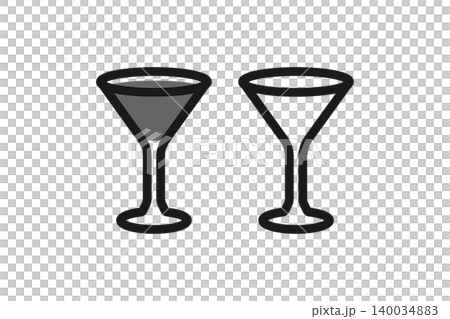 Cocktail glass line art icon set 140034883