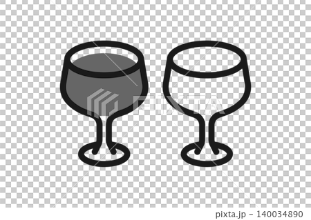 カクテルグラス ブランデーの線画アイコン カクテルグラス ブランデーの線画アイコン 140034890