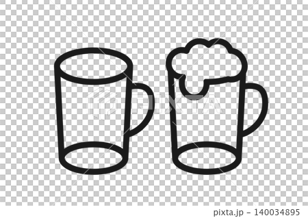 Beer and mug line art icon set Beer and mug line art icon set 140034895