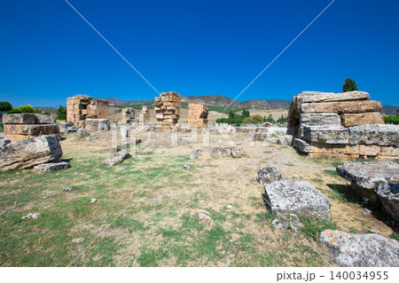 Ancient ruins in Hierapolis, Pamukkale, Turkey. Ancient ruins in Hierapolis, Pamukkale, Turkey. 140034955