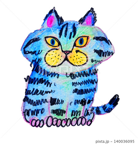 こちらを見ている猫のイラスト 140036095