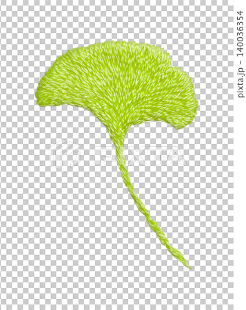[Ginkgo Leaf] Hand-embroidered illustration material 140036354