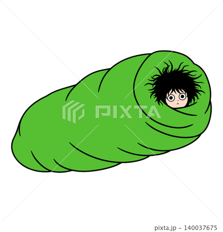 Person in a Green Sleeping Bag 140037675