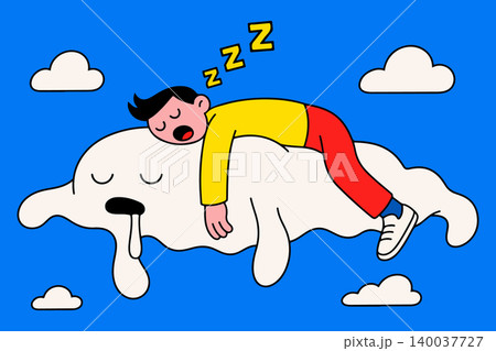 Man Sleeping on Cloud 140037727