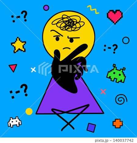 Cartoon Character Deep in Thought Cartoon Character Deep in Thought 140037742