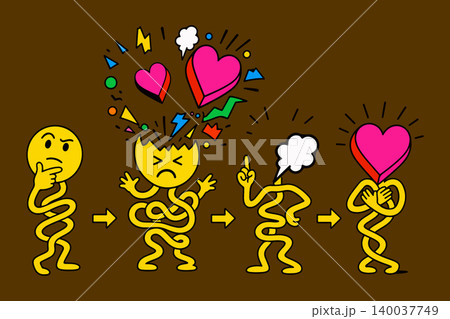 Emotional Transformation Cartoon Emotional Transformation Cartoon 140037749