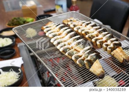 Traditional Korean Style BBQ Grilled Freshwater Eel Traditional Korean Style BBQ Grilled Freshwater Eel 140038289