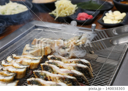 Traditional Korean Style BBQ Grilled Freshwater Eel Traditional Korean Style BBQ Grilled Freshwater Eel 140038303