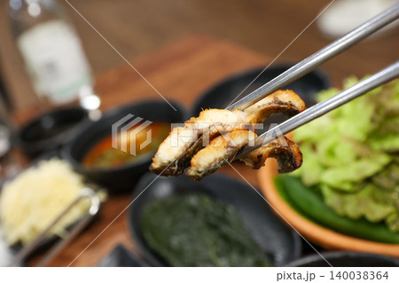Traditional Korean Style BBQ Grilled Freshwater Eel Traditional Korean Style BBQ Grilled Freshwater Eel 140038364