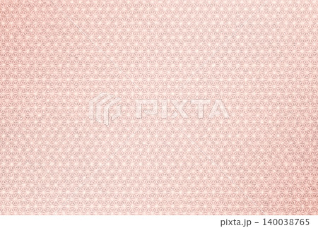 キラキラ輝く繊細な淡い赤色の模様に白い麻の葉柄を重ねた背景画像16 140038765