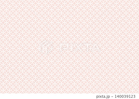 繊細な淡い赤色の模様に白い七宝柄を重ねた背景画像 140039123