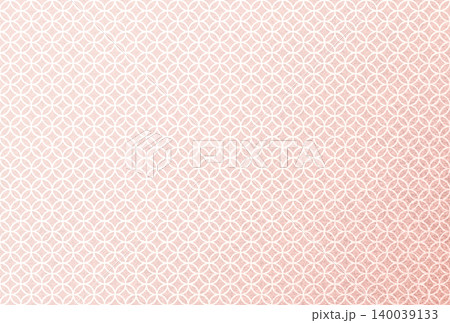 キラキラ輝く繊細な淡い赤色の模様に白い七宝柄を重ねた背景画像7 140039133