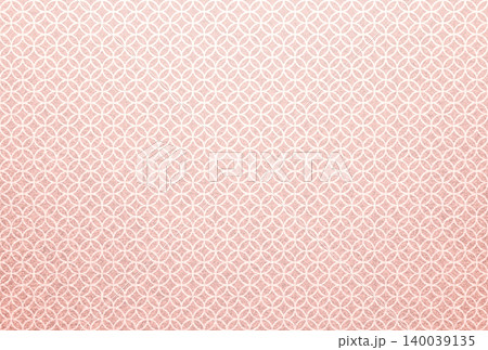 キラキラ輝く繊細な淡い赤色の模様に白い七宝柄を重ねた背景画像9 140039135