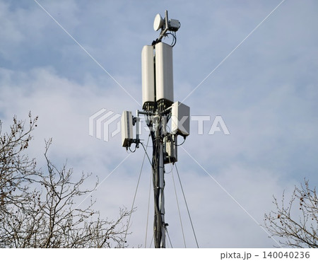 Inspection narrative highlighting resilient rural telecommunications tower amidst stormy sky 140040236