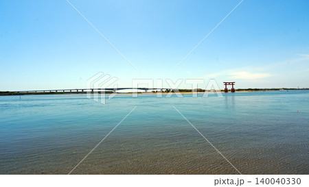 浜名湖弁天島 赤の大鳥居 浜名湖弁天島 赤の大鳥居 140040330