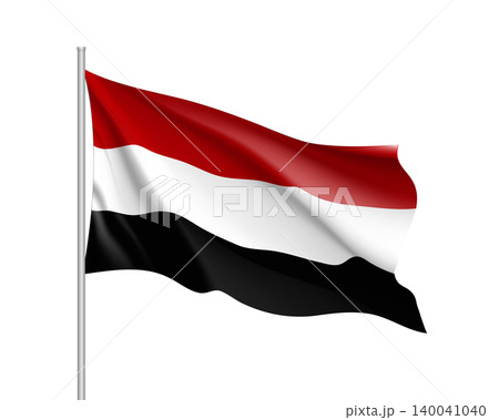 Yemen national flag, realistic vector illustration Yemen national flag, realistic vector illustration 140041040