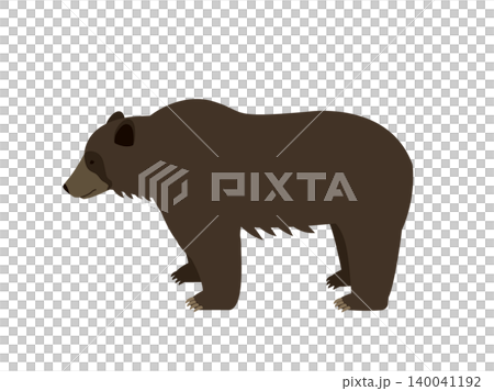 野生のヒグマのイラスト 野生のヒグマのイラスト 140041192