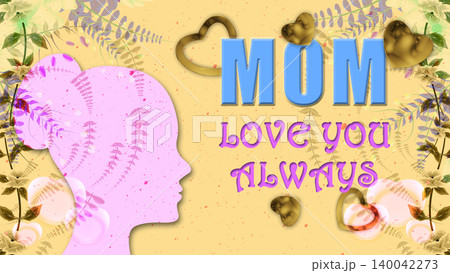 mom love you always text with women face icon on 140042273