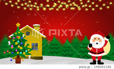 Christmas background with Santa Claus, home, and Christmas background with Santa Claus, home, and 140042288