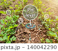show ph level in farming field. 140042290
