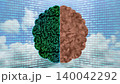 ai and human brain on cloud background 140042292