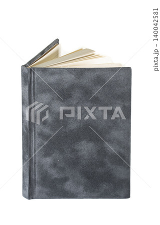 close up of a blank velour fluffy notebook on white background with clipping path close up of a blank velour fluffy notebook on white background with clipping path 140042581