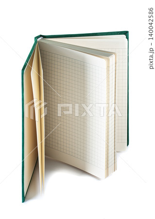 close up of a blank velour fluffy notebook on white background with clipping path 140042586