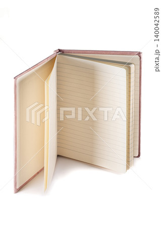 close up of a blank velour fluffy notebook on white background with clipping path 140042589