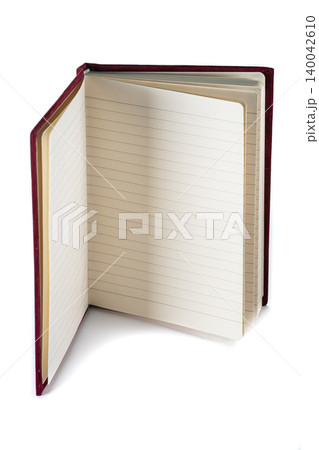 close up of a blank velour fluffy notebook on white background with clipping path 140042610