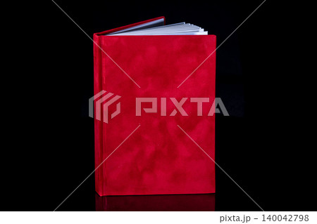 close up of a blank velour fluffy notebook on black background with clipping path close up of a blank velour fluffy notebook on black background with clipping path 140042798