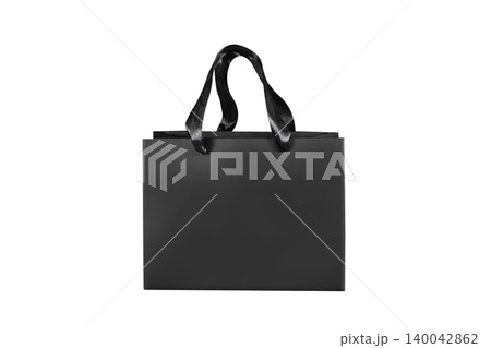 Recyclable craft paper bag for purchases, gifts and takeaway food mock up on white background. Environmentally friendly than single-use plastic bags Recyclable craft paper bag for purchases, gifts and takeaway food mock up on white background. Environmentally friendly than single-use plastic bags 140042862