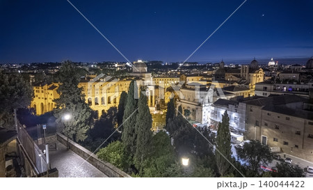 Night view of Rome historic center from Aventine Hill 140044422