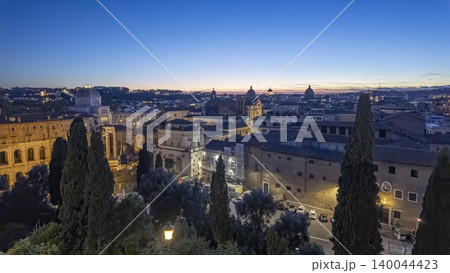 Rome skyline during twilight from Aventine Hill Rome skyline during twilight from Aventine Hill 140044423