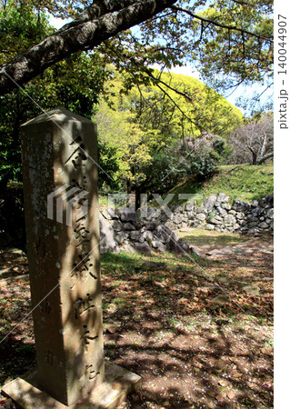 佐賀県の歴史的観光名所、「名護屋城跡」　三の丸から本丸へ登る散策路の風景 140044907