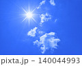 青空と太陽　直射日光　フリースペースイメージ 140044993