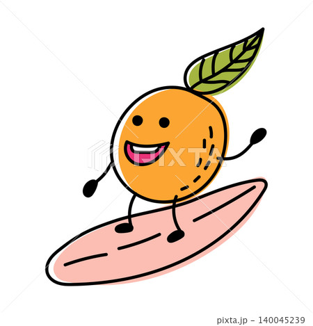 Happy orange surfing on pink board Happy orange surfing on pink board 140045239