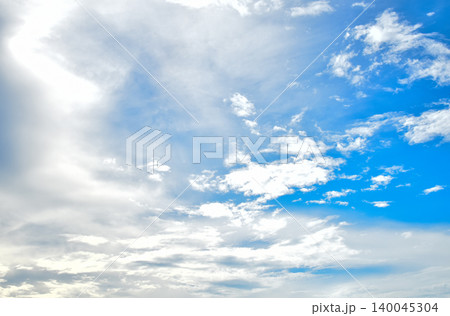 Beautiful and dramatic skyscape and cloudscape. Blue sky and clouds. Nature and background use. 140045304