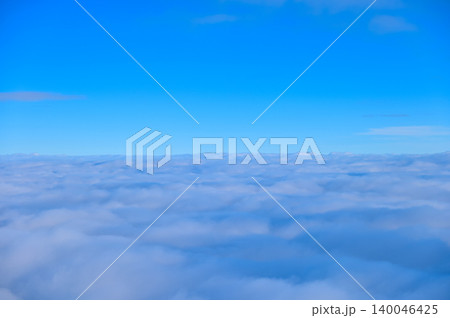 Stunning cloudscape, blue sky with white clouds. Nature scene. Nature background. 140046425