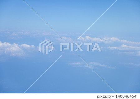 Stunning cloudscape, blue sky with white clouds. Nature scene. Nature background. 140046454