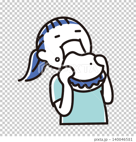 A woman's bust-enhancing image of a woman eating a hamburger on her cheat day (2 colors) A woman's bust-enhancing image of a woman eating a hamburger on her cheat day (2 colors) 140046581