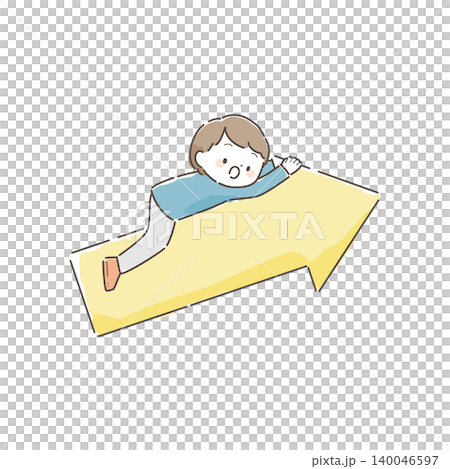 一幅男孩緊緊抓住一支箭的插圖(象徵雄心壯志、進取心和成長)。 一幅男孩緊緊抓住一支箭的插圖(象徵雄心壯志、進取心和成長)。 140046597