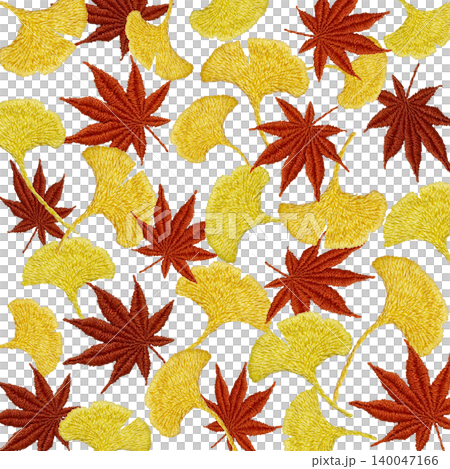 【紅葉の背景素材】手刺繍イラスト素材 140047166