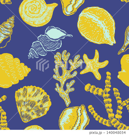 seamless pattern with seafood seamless pattern with seafood 140048034