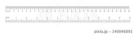 Measuring chart 12 inches, 30 centimeters. Ruler black scale with numbers. Length measurement math, distance, height, sewing tool template. Metric, imperial units. Measuring chart 12 inches, 30 centimeters. Ruler black scale with numbers. Length measurement math, distance, height, sewing tool template. Metric, imperial units. 140048891