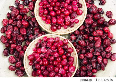 Healthy Cranberry Assortment with Frozen and Dried Berries Healthy Cranberry Assortment with Frozen and Dried Berries 140048910