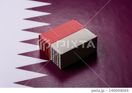 Cargo containers on the china flag as a conceptual backdrop for goods export. Cargo containers Cargo containers on the china flag as a conceptual backdrop for goods export. Cargo containers 140049084