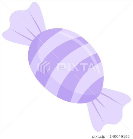 Purple Pastel Wrapped Candy Vector Illustration Cute Dessert Sweet Clipart Isolated on White Background Purple Pastel Wrapped Candy Vector Illustration Cute Dessert Sweet Clipart Isolated on White Background 140049193