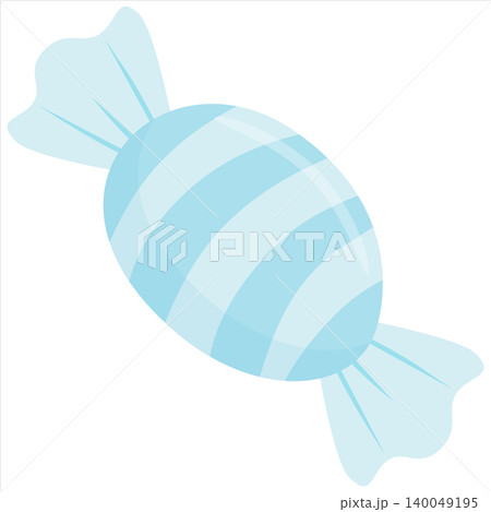 Cyan Pastel Wrapped Candy Vector Illustration Cute Sweet Treat Clipart Isolated on White Background Cyan Pastel Wrapped Candy Vector Illustration Cute Sweet Treat Clipart Isolated on White Background 140049195