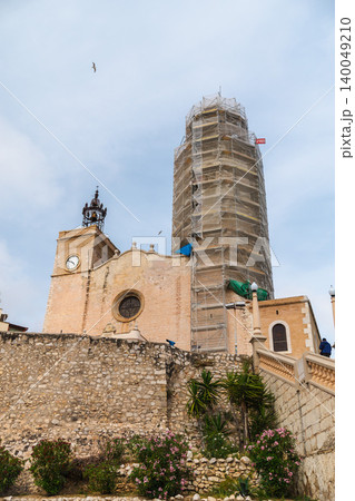Church of Sant Bartomeu and Santa Tecla with restoration works in Sitges Church of Sant Bartomeu and Santa Tecla with restoration works in Sitges 140049210