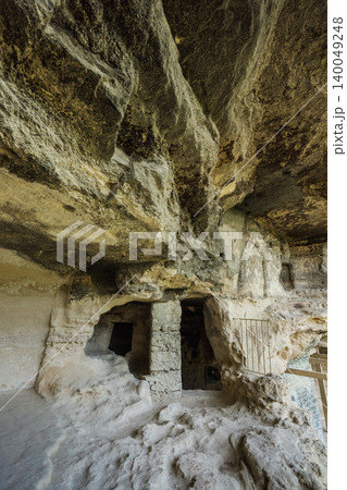 Ancient cave rooms carved into cliff at Aladzha Monastery Bulgaria Ancient cave rooms carved into cliff at Aladzha Monastery Bulgaria 140049248